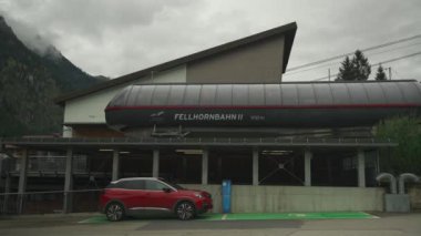 Fellhornbahn talstation bei Oberstdorf. Fellhornbahn, Fellhorn, Oberstdorf, Oberallgaeu, Allgaeu Alps, Allgaeu, Bavyera, Almanya 'dan Gondol. Nebelhorn Kablo Araba. 