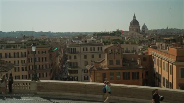 Října2023 Řím Itálie Pohled Náměstí Piazza Spagna Řím Itálie Turisté — Stock video