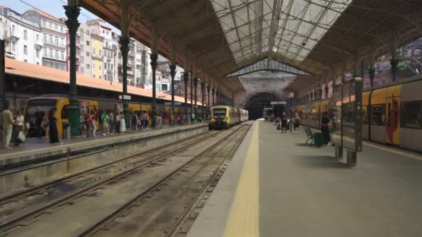 Oktober 2023 Portugal Porto Bahnsteige Bahnhof Von Sao Bento Mit — Stockvideo