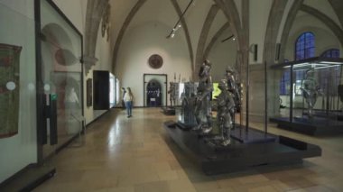 Bayerisches Ulusal Müzesi Münih, Bavyera, Almanya 10 Ocak 2023. Bavyera Ulusal Müzesi. Müze içinde sergileniyor. Münih 'te kültür ve tarih. Wittelsbach kraliyet hanedanı. 