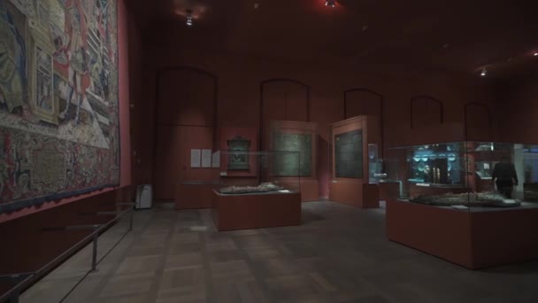 Національний Музей Байєрства Мюнхені Баварія Німеччина Січня 2023 Внутрішній Баварський — стокове відео