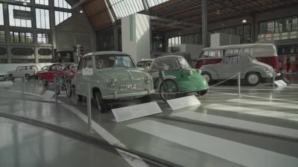 2022 November München Németországba Deutsches Múzeum Verkehrszentrum Történelmileg Ismert Járművek — Stock videók