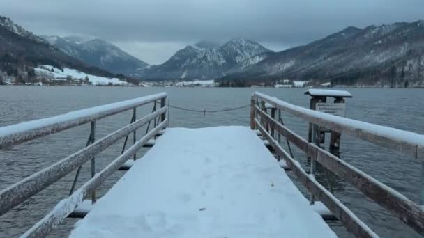 Schliersee Winter Oberbayern Schliersee Einem Schonen Wintertag Bavarian Winter Landscape — Stock Video