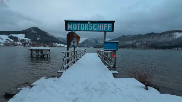 Schliersee Winter Oberbayern Schliersee Einem Schonen Wintertag Bavorská Zimní Krajina — Stock video