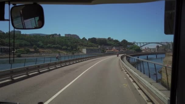 Porto Portugal Ponte Arrabida View Popular Beautiful Bridge Ponte Arrabida — Stock Video