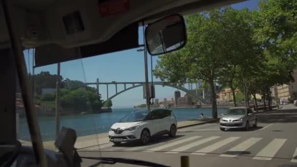 Porto Portugália Ponte Arrabida Vagyok Kilátás Népszerű Gyönyörű Híd Ponte — Stock videók