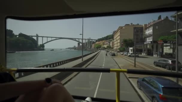 Agosto 2023 Porto Portugal Ponte Arrabida Vista Famosa Ponte Ponte — Vídeo de Stock