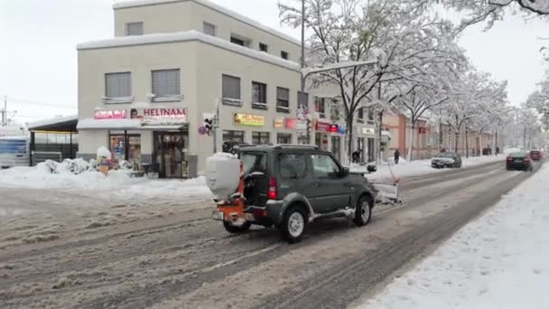 Prosince2023 Mnichov Německo Bylo Zasaženo Nejprudším Sněhem Roku 2006 Nejhorší — Stock video