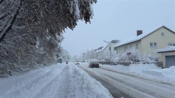 Dezember 2023 München Wurde Vom Heftigsten Schneefall Seit 2006 Und — Stockvideo