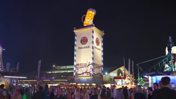 Жовтня 2023 Року Мюнхен Німеччина Вежа Намет Пивоварні Paulaner Баварському — стокове відео