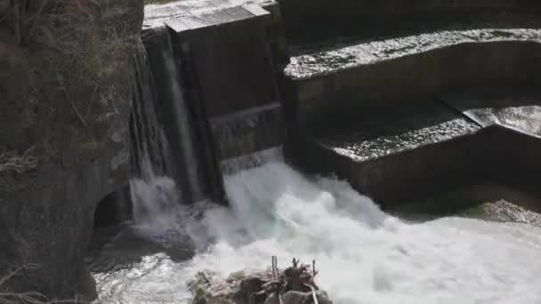 Air Terjun Berdaun Sungai Lech Dekat Fussen Ostallgaeu Allgaeu Swabia — Stok Video