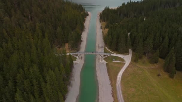 Vue Aérienne Lac Plansee Dans Les Alpes Autrichiennes Voir Tirols — Video