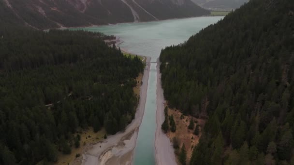 Vue Aérienne Lac Plansee Dans Les Alpes Autrichiennes Voir Tirols — Video