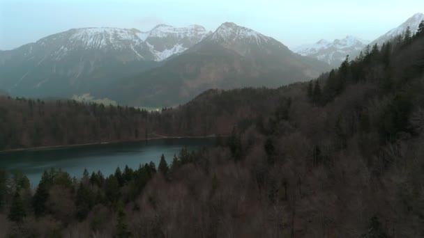Alatsee See Bayern Deutschland Zwischen Fussen Und Pfronten Kristallklaren Bergsee — Stockvideo