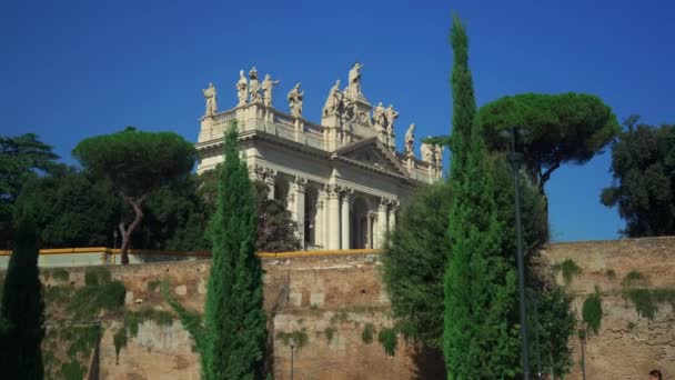 Οκτωβρίου 2023 Ρώμη Ιταλία Πρόσοψη Της Βασιλικής Του Αγίου Ιωάννη — Αρχείο Βίντεο