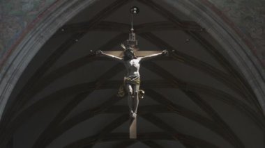 Ulm, Almanya. Ulmer Munster Gotik Mimari Stili Kasaba Kilisesi iç görünümü. Ulm Minster Lutheran kilisesi Ulm 'daki dünyanın en uzun kilisesidir. Ulm Katedrali. 