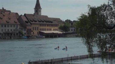 26 Temmuz 2024. Stein am Rhein, İsviçre. Stein am Rhein ist eine Kleinstadt westlich des Bodensee im Nordosten der Schweiz. İsviçre 'nin kuzeydoğusundaki Constance Gölü' nün batısında küçük bir kasaba.
