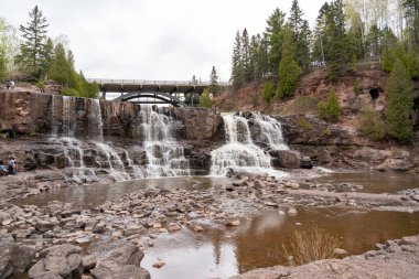 Views of Gooseberry falls on a cloudy day in Duluth, Minnesota. A High quality photo taken in Duluth, Minnesota. clipart