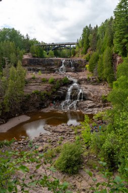 Views of Gooseberry falls on a cloudy day in Duluth, Minnesota. A High quality photo taken in Duluth, Minnesota. clipart