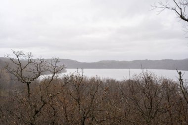 Minnesota 'daki bir eyalet parkında ağaçlarla çevrili su, nehir ve göl manzaraları. Yüksek kaliteli bir fotoğraf..