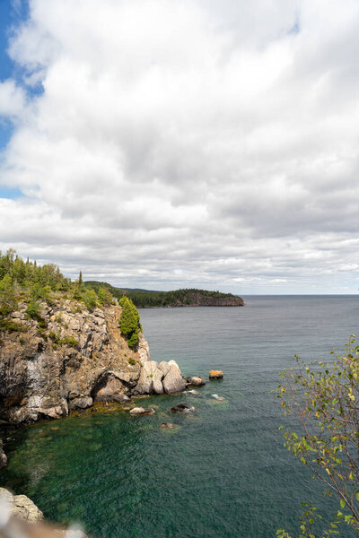 Gorgeous View Rocky Coastline Lake Superior Minnesota High Quality Photo — Stock Photo, Image