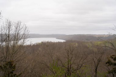 Minnesota 'daki bir eyalet parkında ağaçlarla çevrili su, nehir ve göl manzaraları. Yüksek kaliteli bir fotoğraf..