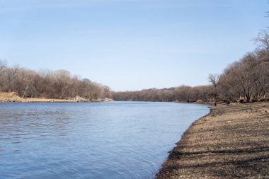 Minnesota 'daki bir eyalet parkında ağaçlarla çevrili su, nehir ve göl manzaraları. Yüksek kaliteli bir fotoğraf..