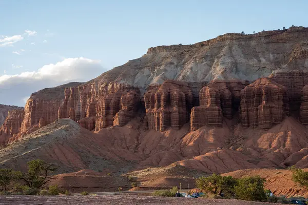 stock image A breathtaking sunrise view of red rocks at Capitol Reef National Park in Utah. A high-quality photo taken near Fruita, Utah.