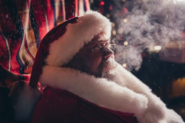 Perfil Lateral Foto Sábio Bom Personagem Santa Claus Santo Nicholas — Fotografia de Stock
