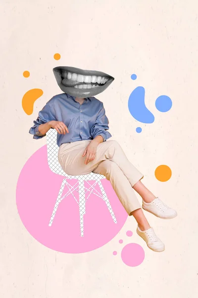 Vertikale Kreative Collage Bild Der Positiven Jungen Geschäftsfrau Manager Vermarkter — Stockfoto