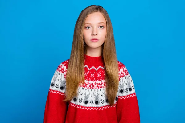 Φωτογραφία Από Αρκετά Αξιολάτρευτο Κορίτσι Ντυμένο Κόκκινο Ρούχα Εκτύπωσης Νέο — Φωτογραφία Αρχείου