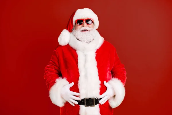 Neşeli Neşeli Neşeli Neşeli Beyaz Saçlı Noel Baba Nın Portresi — Stok fotoğraf