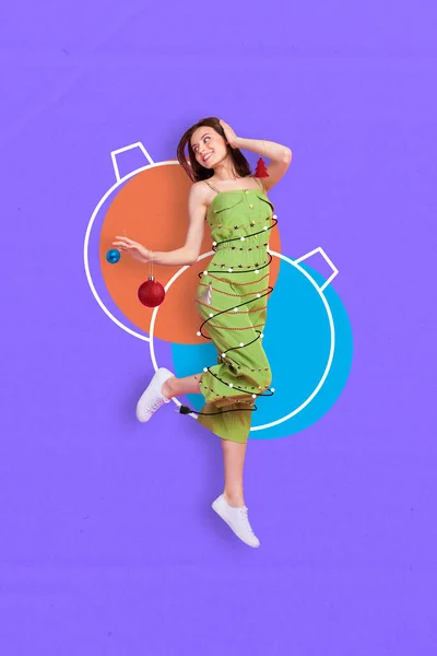 창조적 콜라주 포스터 포스터 팜플렛에는 장식을 소녀가 배경에 고립된 행사를 — 스톡 사진