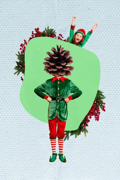 Mantıksız Kafasız Fantastik Elf Kostüm Belinin Kolaj Resmi Liseli Kızla — Stok fotoğraf