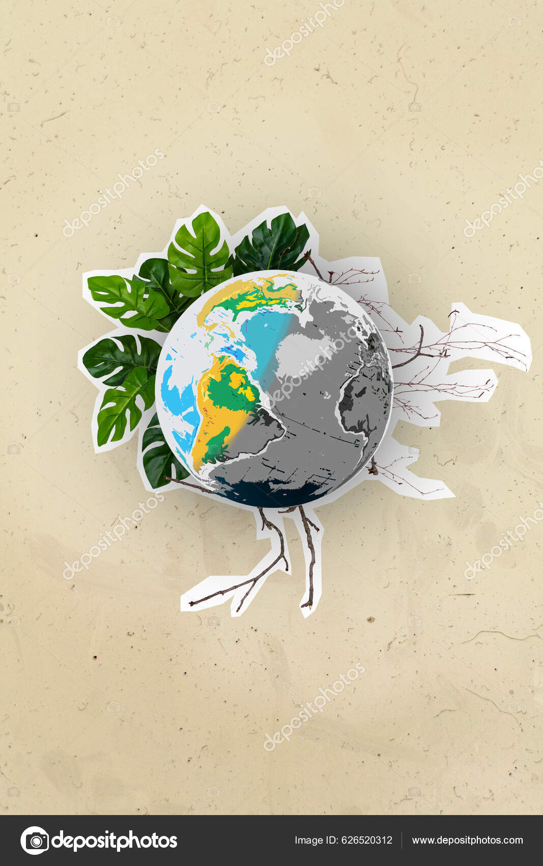 Half earth with a leaf Stock Vector Image & Art - Alamy