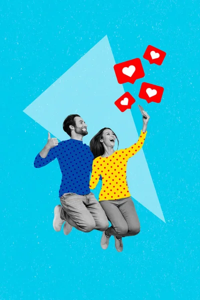 Creative Photo Collage Artwork Poster Postcard Happy People Recording Video — Stockfoto