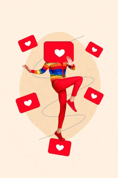 Creative Photo Collage Artwork Poster Popular Blogger Obsessed Social Media — Stock Fotó