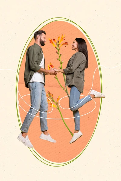 Creative Photo Collage Artwork Graphics Painting Sweet Excited Having Romantic — ストック写真