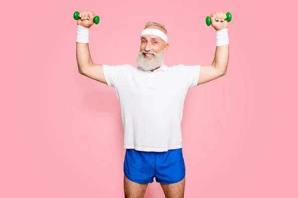 Body Care Hobby Weight Loss Lifestyle Cheerful Cool Grandpa Humor — Stock Photo, Image