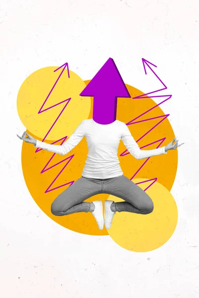 Exclusive Magazine Picture Sketch Collage Image Dreamy Guy Enjoying Yoga — Stock Photo, Image