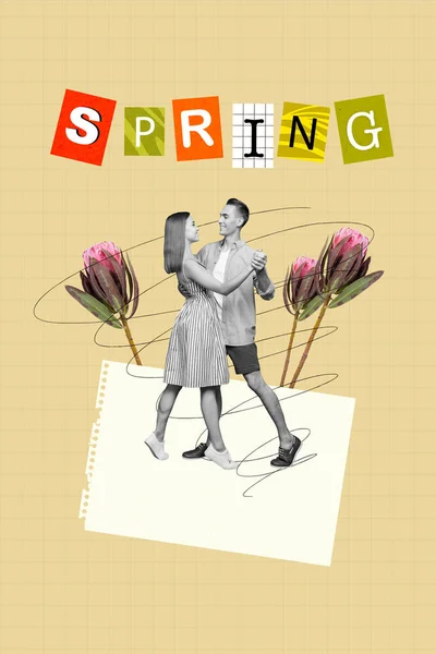 杂志创意海报拼贴两个人女士庆祝3月8日春节假期 — 图库照片