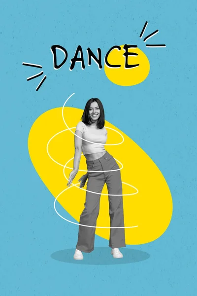 Кретичний Плакат Зображенням Божевільної Леді Святкує Війну Виграє Танці Тлі — стокове фото
