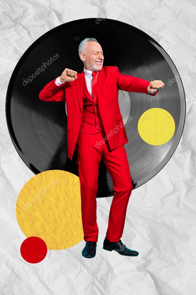 Komik Orta Yaşlı Adam Dansının Dikey Fotoğraf Kolajı Kırmızı Takım | Stok  fotoğrafçılık ©deagreez1 | Telifsiz resim #649398246