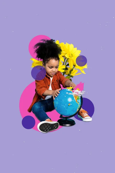 Pionowe Kolaż Grafika Pinup Pop Skecz Dość Słodkie Dziewczyny Siedzieć — Zdjęcie stockowe