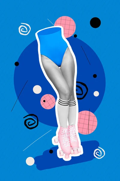 Kreativ Fotokunst Grafik Collage Malerei Der Hälfte Sexy Frauenkörper Genießen — Stockfoto