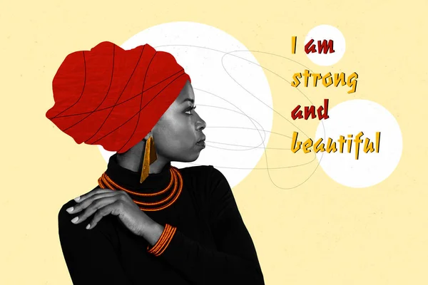 Creatieve Banner Steun Vrouwenrechten Stoppen Racisme Discriminatie Zelfacceptatie Collage Van — Stockfoto