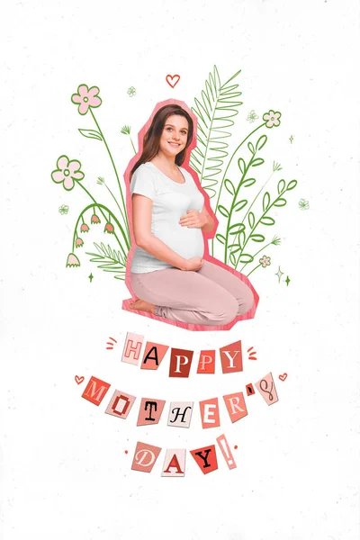 Charming Future Mommy Hold Her Big Tummy Expecting Her Baby — Stock Photo, Image