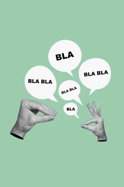 Abstrakte Vorlage Grafiken Collage Bild Der Arme Finger Reden Fake — Stockfoto