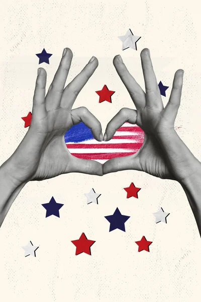 Вертикальный Коллаж Изображения Черно Белых Цветов Рук Пальцы Продемонстрировать Сердечный — стоковое фото