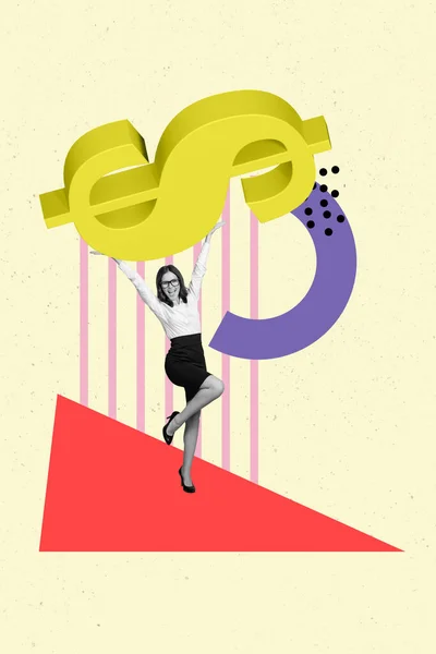 Millionärin Flippige Junge Mädchen Business Collage Unternehmer Machen Geld Hohe — Stockfoto